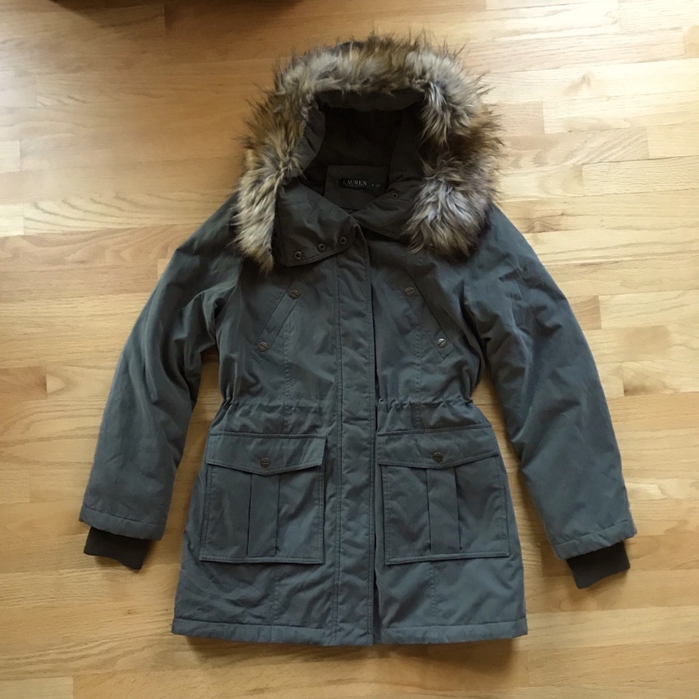 Lauren Olive Green Hooded Jacket